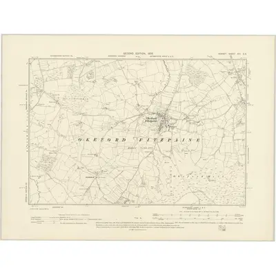 1900 Map of Dorset XIII.SE, 1902 Print