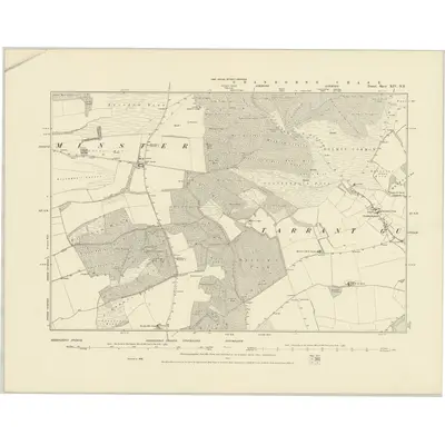 1886 Map of Dorset XIV.NE, 1887 Print