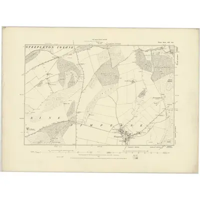 1886 Map of Dorset XIV.SE, 1887 Print