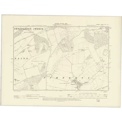 1900 Map of Dorset XIV.SE, 1902 Print