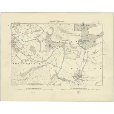 1886 Map of Dorset XIV.SW, 1887 Print