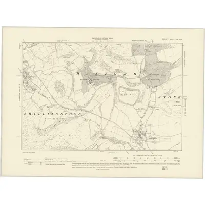 1900 Map of Dorset XIV.SW, 1902 Print