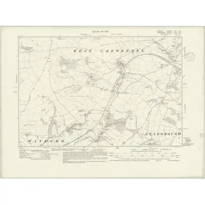 1928 Map of Dorset XIX.NE, 1936 Print