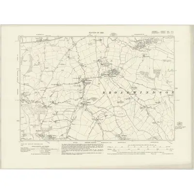 1928 Map of Dorset XIX.SE, 1930 Print