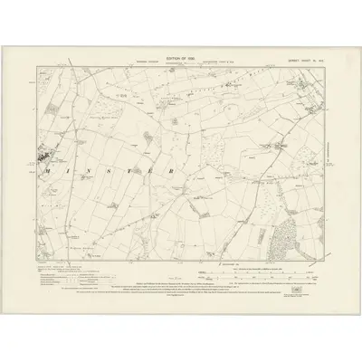 1928 Map of Dorset XL.NE, 1930 Print