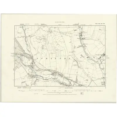 1887 Map of Dorset XL.NW, 1888 Print
