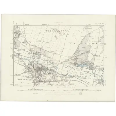 1886 Map of Dorset XL.SE, 1888 Print