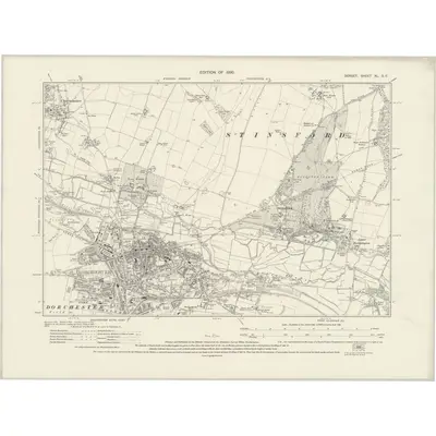 1928 Map of Dorset XL.SE, 1930 Print