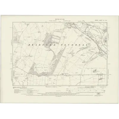 1927 Map of Dorset XL.SW, 1930 Print
