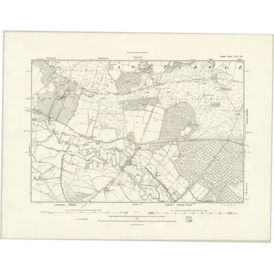 1885 Map of Dorset XLI.SE, 1888 Print