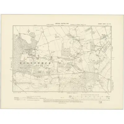 1900 Map of Dorset XLII.NE, 1902 Print