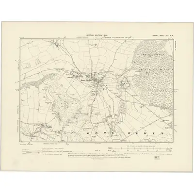 1900 Map of Dorset XLII.NW, 1902 Print