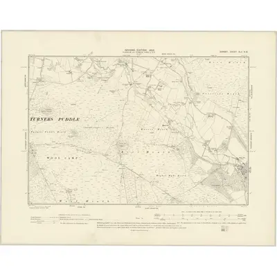 1900 Map of Dorset XLII.SW, 1902 Print