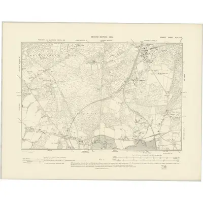 1900 Map of Dorset XLIII.NE, 1902 Print