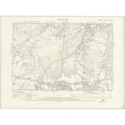 1923 Map of Dorset XLIII.NE, 1925 Print