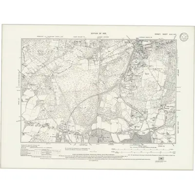 1923 Map of Dorset XLIII.NE, 1933 Print