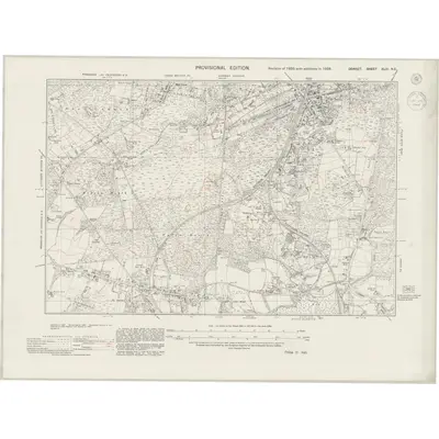 1938 Map of Dorset XLIII.NE, 1944 Print