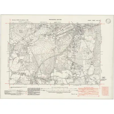 1938 Map of Dorset XLIII.NE, 1946 Print