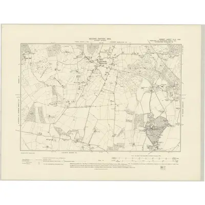 1900 Map of Dorset XLIII.NW, 1902 Print
