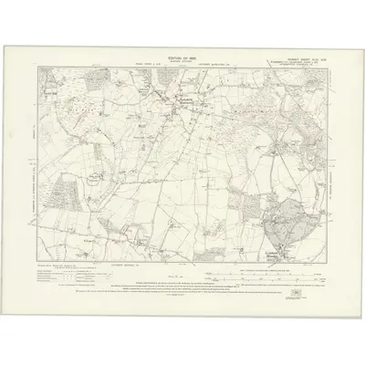 1923 Map of Dorset XLIII.NW, 1925 Print