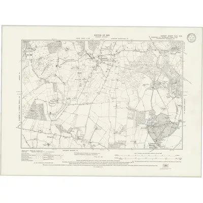1923 Map of Dorset XLIII.NW, 1933 Print