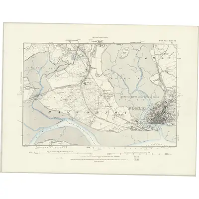1886 Map of Dorset XLIII.SE, 1887 Print