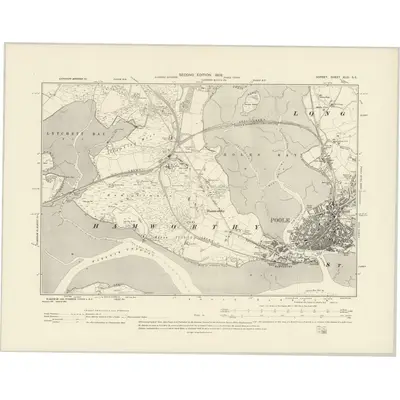 1900 Map of Dorset XLIII.SE, 1902 Print