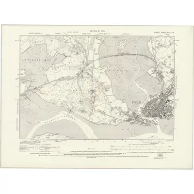 1923 Map of Dorset XLIII.SE, 1925 Print