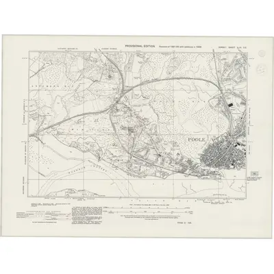 1938 Map of Dorset XLIII.SE, 1944 Print