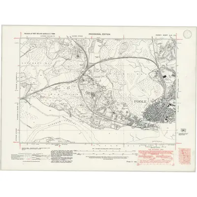 1938 Map of Dorset XLIII.SE, 1946 Print
