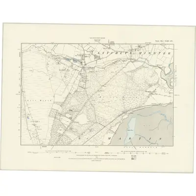 1886 Map of Dorset XLIII.SW, 1887 Print