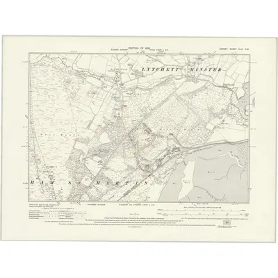 1923 Map of Dorset XLIII.SW, 1925 Print