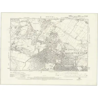 1923 Map of Dorset XLIV.NE, 1925 Print