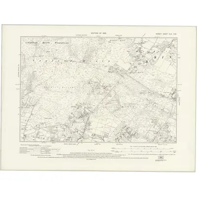 1923 Map of Dorset XLIV.NW, 1925 Print