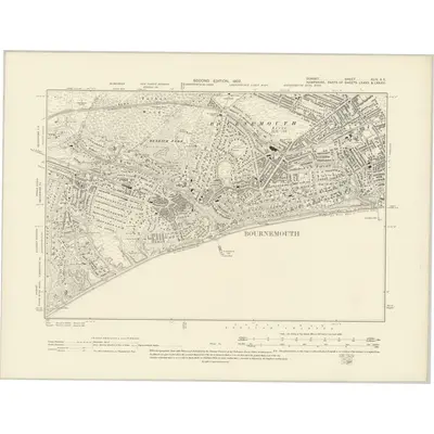 1900 Map of Dorset XLIV.SE, 1902 Print