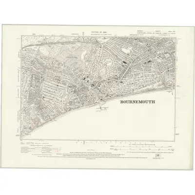 1923 Map of Dorset XLIV.SE, 1925 Print