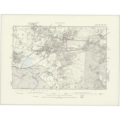 1886 Map of Dorset XLIV.SW, 1888 Print