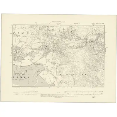 1900 Map of Dorset XLIV.SW, 1902 Print
