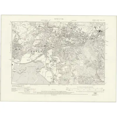 1923 Map of Dorset XLIV.SW, 1925 Print