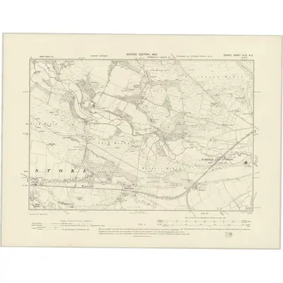 1900 Map of Dorset XLIX.NE, 1902 Print
