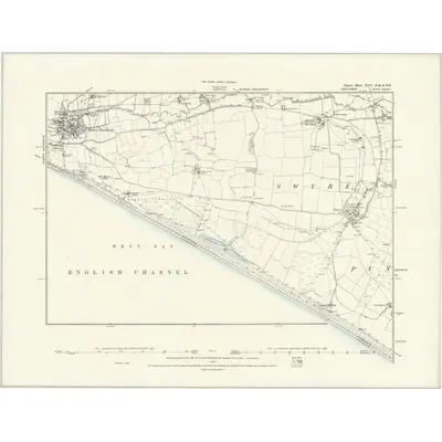 1887 Map of Dorset XLV.NE & XLV.SE, 1888 Print