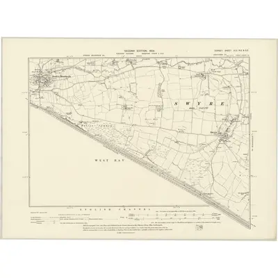 1901 Map of Dorset XLV.NE & XLV.SE, 1903 Print