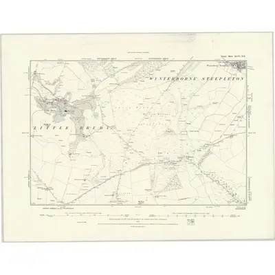1886 Map of Dorset XLVI.NE, 1888 Print