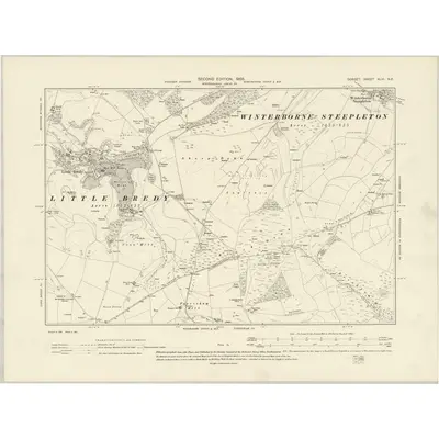 1901 Map of Dorset XLVI.NE, 1903 Print