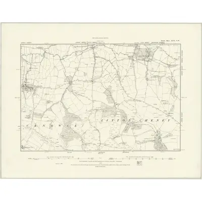 1886 Map of Dorset XLVI.NW, 1888 Print