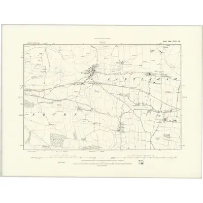 1886 Map of Dorset XLVI.SE, 1888 Print