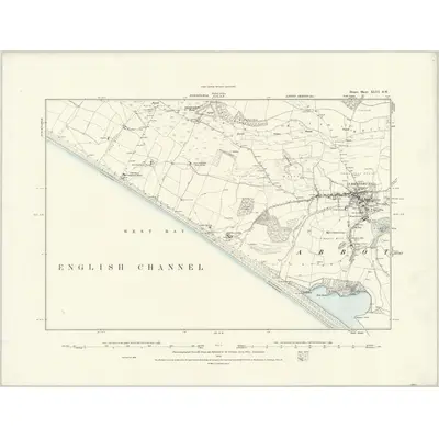 1886 Map of Dorset XLVI.SW, 1888 Print