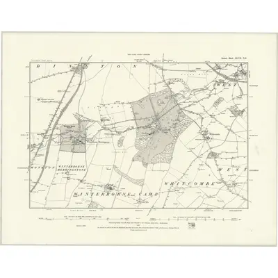 1886 Map of Dorset XLVII.NE, 1888 Print