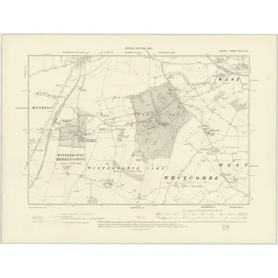 1901 Map of Dorset XLVII.NE, 1903 Print