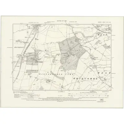 1927 Map of Dorset XLVII.NE, 1930 Print